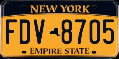 NY license plate FDV8705