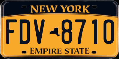 NY license plate FDV8710