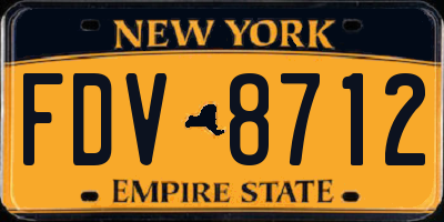 NY license plate FDV8712