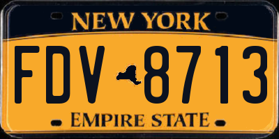 NY license plate FDV8713
