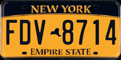 NY license plate FDV8714