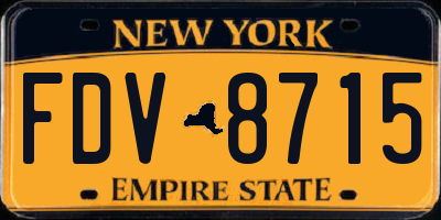 NY license plate FDV8715