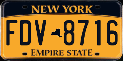 NY license plate FDV8716
