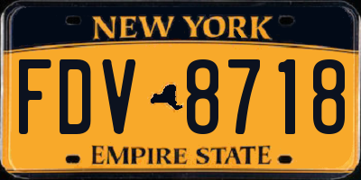 NY license plate FDV8718