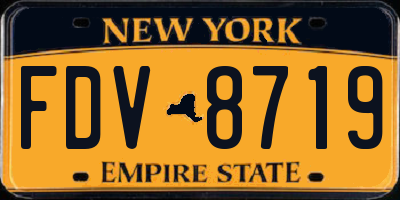 NY license plate FDV8719