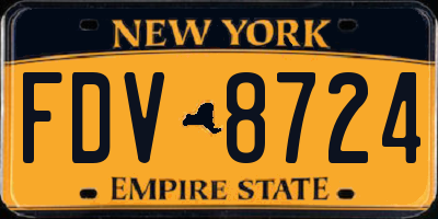 NY license plate FDV8724