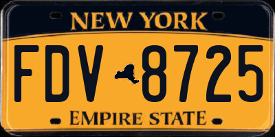 NY license plate FDV8725