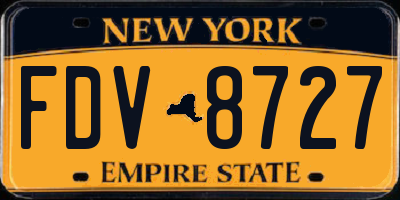 NY license plate FDV8727