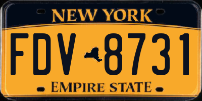 NY license plate FDV8731