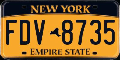 NY license plate FDV8735
