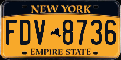 NY license plate FDV8736