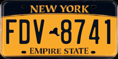 NY license plate FDV8741