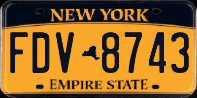 NY license plate FDV8743