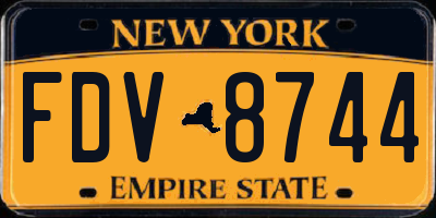 NY license plate FDV8744
