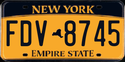 NY license plate FDV8745