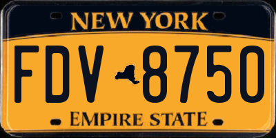 NY license plate FDV8750