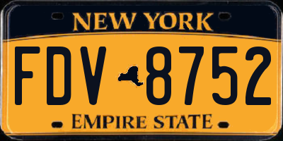 NY license plate FDV8752