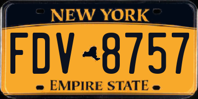 NY license plate FDV8757