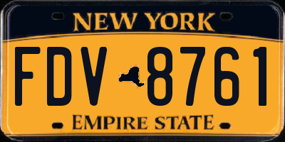 NY license plate FDV8761