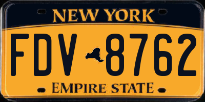 NY license plate FDV8762