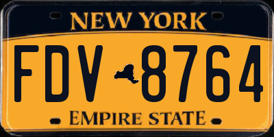 NY license plate FDV8764