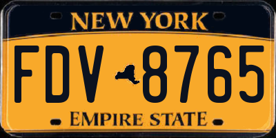 NY license plate FDV8765