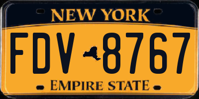 NY license plate FDV8767