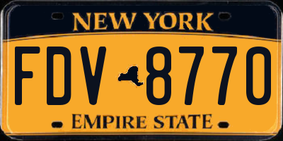 NY license plate FDV8770