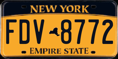 NY license plate FDV8772