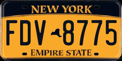 NY license plate FDV8775