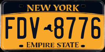 NY license plate FDV8776