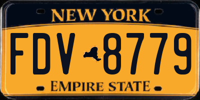 NY license plate FDV8779