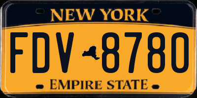 NY license plate FDV8780