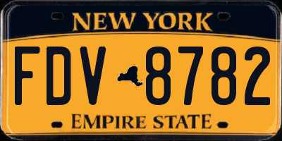 NY license plate FDV8782