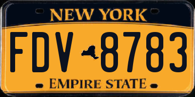 NY license plate FDV8783