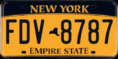 NY license plate FDV8787