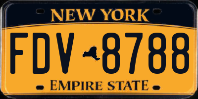 NY license plate FDV8788