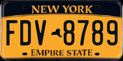 NY license plate FDV8789