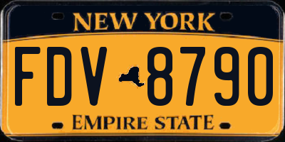 NY license plate FDV8790
