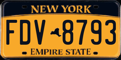 NY license plate FDV8793