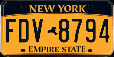 NY license plate FDV8794