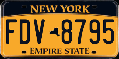 NY license plate FDV8795