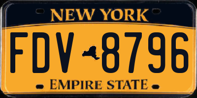 NY license plate FDV8796