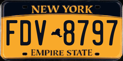 NY license plate FDV8797