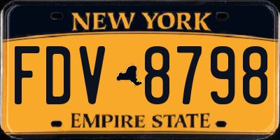 NY license plate FDV8798