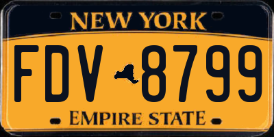 NY license plate FDV8799