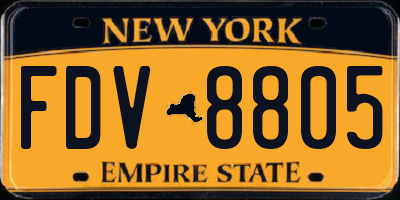 NY license plate FDV8805