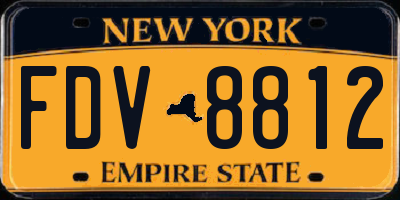 NY license plate FDV8812