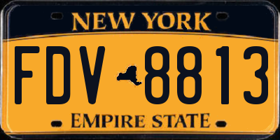 NY license plate FDV8813