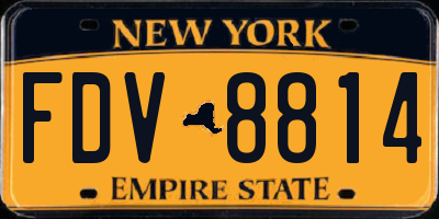 NY license plate FDV8814